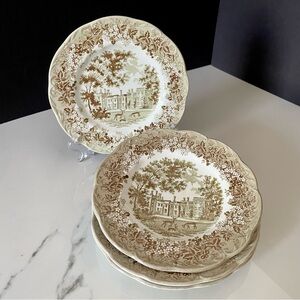 SET of 4 Bread or Dessert Plates - Penshurst Place Romantic England - J&G Meakin